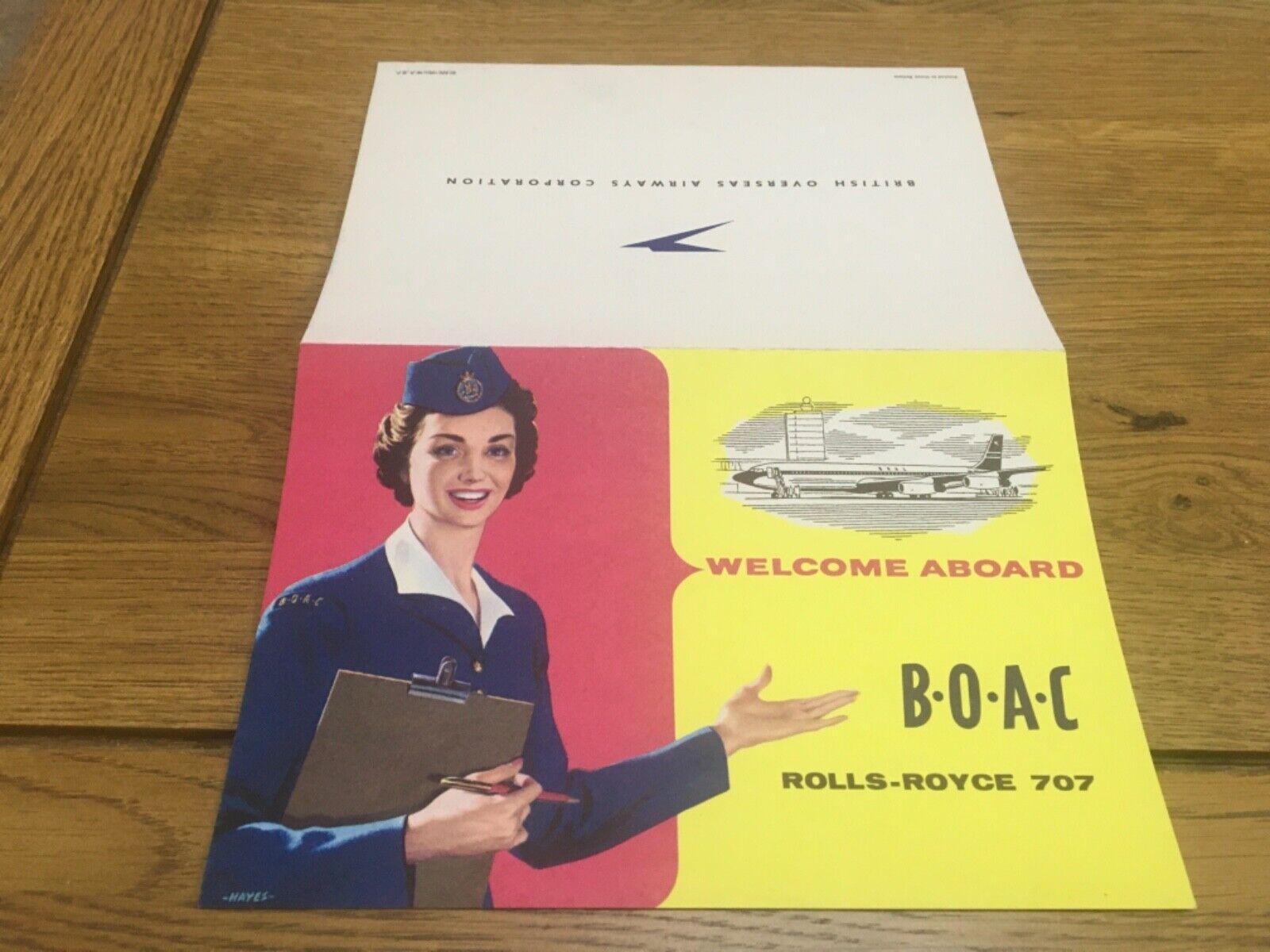 BOAC. WELCOME ABOARD BOAC ROLLS-ROYCE 707, MULTI LINGUAL PAMPHLET. 1960.
