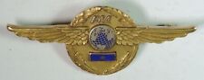 WW II 1940's PAA Pan Am American Airlines Solid 10K Gold Pilot Wings Pin US Army picture