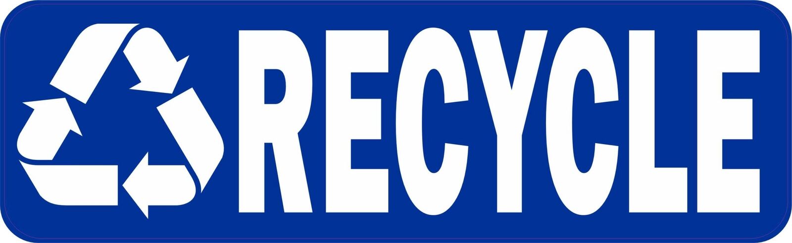 10in x 3in Blue Recycle Vinyl Sticker Car Truck Vehicle Bumper Decal