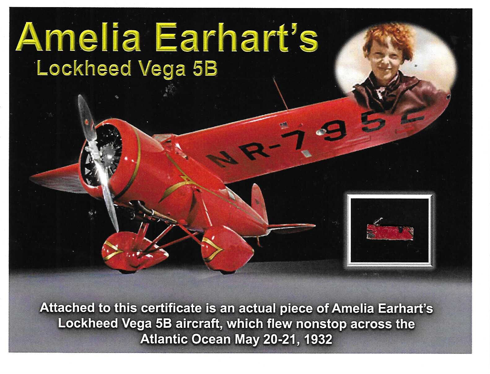 Fragments of the red Fabric From Amelia Earhart's Lockheed Vega 5B Aircraft