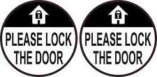 3in x 3in Please Lock the Door Vinyl Stickers Business Sign Decal picture