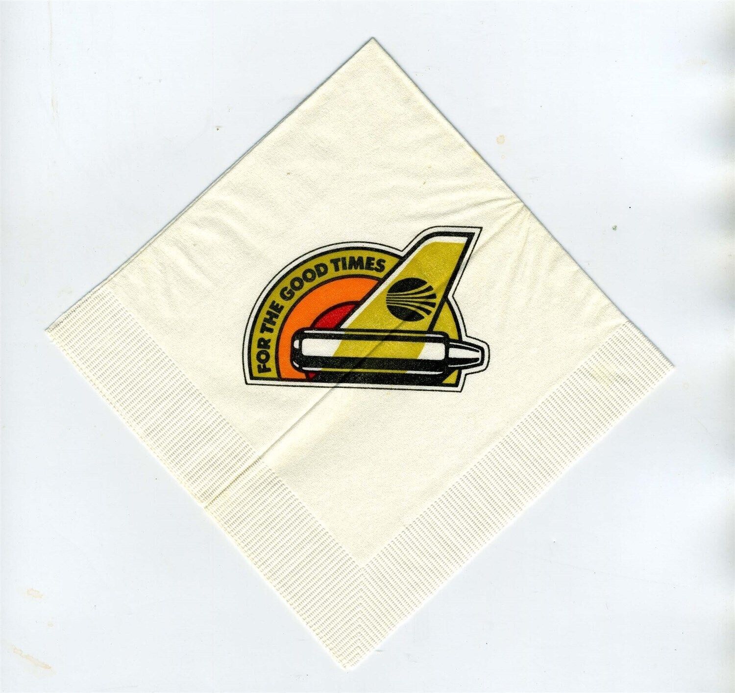Continental Airlines Unused DC-10 Cocktail Napkin For The Good Times 