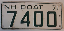 Vintage 1971 New Hampshire Boat License Plate #7400 picture