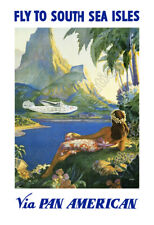 Pan Am Airlines To The South Sea Isles – Late 1930’s Travel Poster picture