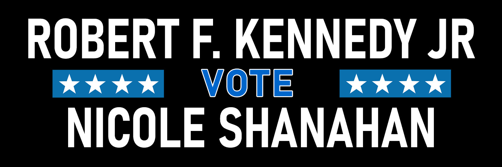 Robert F. Kennedy Nicole Shanahan 2024 Sticker RFK Jr for President Bumper Decal