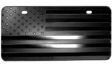 USA BLACKOUT American Flag Metal Embossed License Plate (12