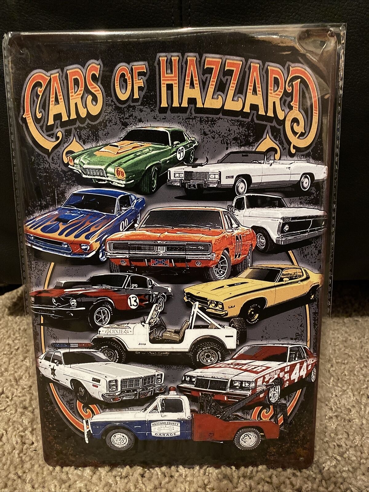 Dukes of Hazzard metal sign Featuring The Cars Of Hazzard New Sealed