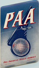 PAN AMERICAN WORLD AIRWAYS / PAA - Airline Luggage Label, MINT Condition, 1955 picture