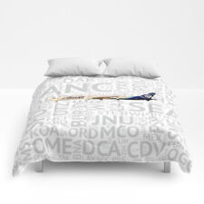 Boeing 737 with Airport Codes - Queen Size Comforter picture