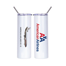 American Airlines DC-10 Souvenir Insulated Hot or Cold 20 oz Skinny Tumbler Cup picture