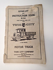 Original 1923 Twin City R-722 Motor Truck Instruction & Repair List Book Manual picture
