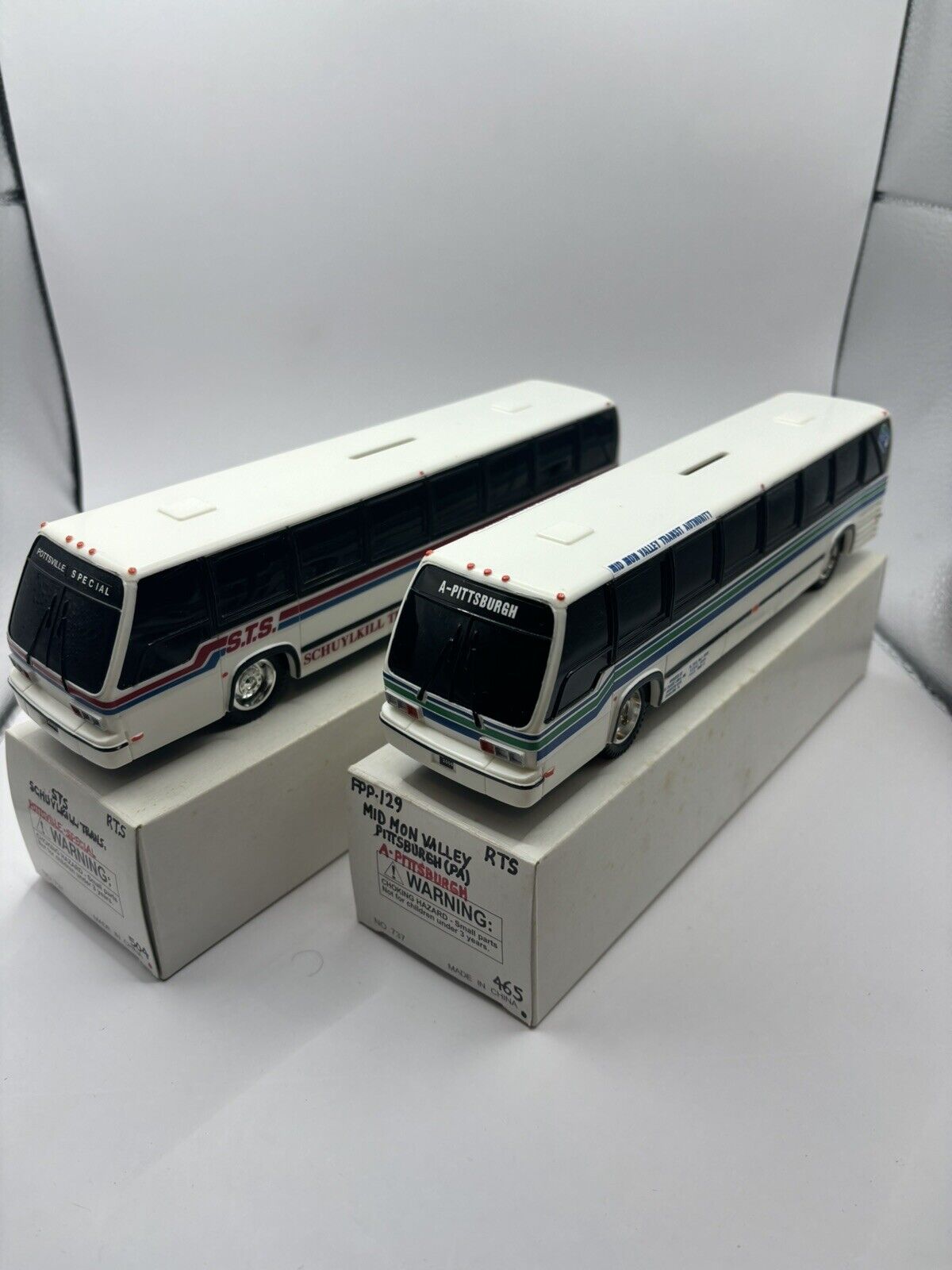 Vintage Bank Bus Plastic 9.5X2X2.75'' Lot ( Pittsburg and Schuylkill)