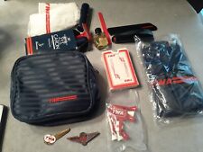 Lot TWA Vintage Airline Travel items, Overnite bag, Wings Cards, GOLF TEE MARKER picture
