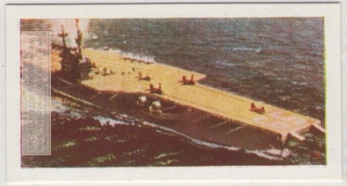 'U.S.S. Forrestal'  World's Largest Warship Aircraft Carrier Vintage Ad Card