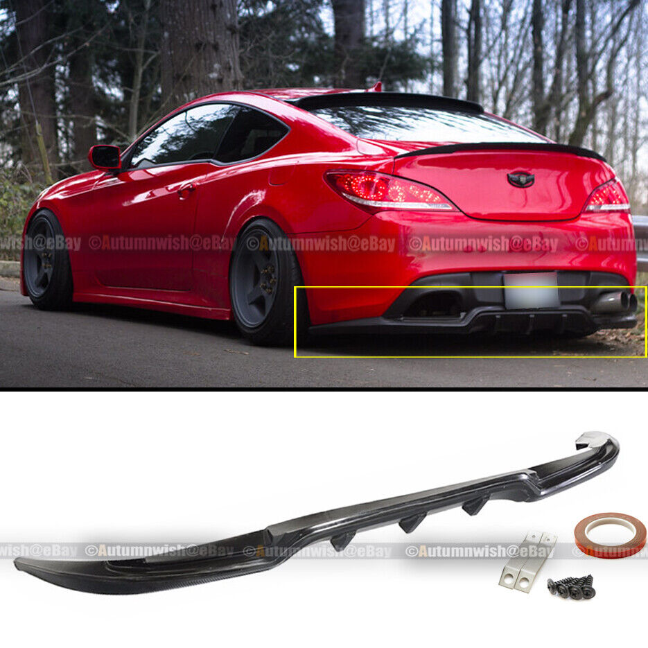 Fit 10-16 2DR Genesis Coupe Sport Style PU Rear Bumper Lip Diffuser Body Kit