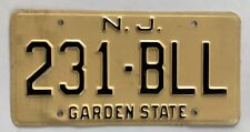 1970s NEW JERSEY License Plate HOT ROD LOWRIDER CHEVY FORD CHRYSLER 231 BLL BILL picture