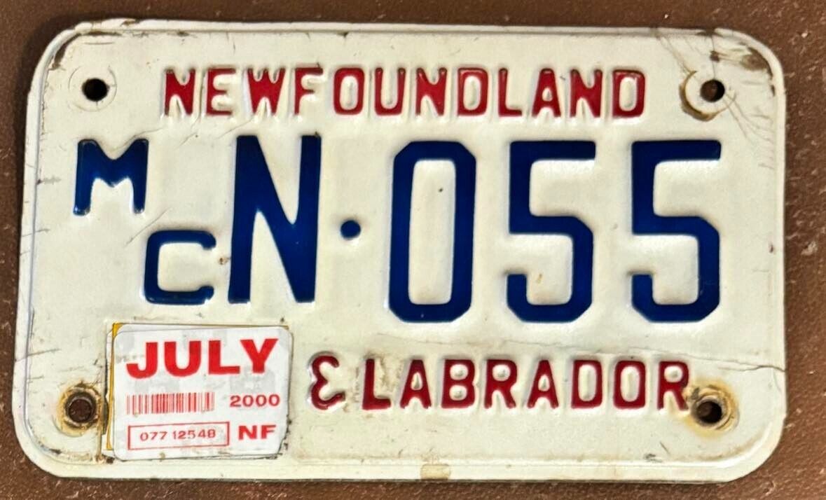 Newfoundland 2000 MOTORCYCLE License Plate # N-055