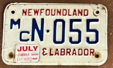Newfoundland 2000 MOTORCYCLE License Plate # N-055 picture