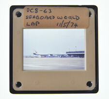 35MM SLIDE AIRCRAFT 1974 DOUGLAS DC8-63 SEABOARD WORLD AT HEATHROW A41 picture