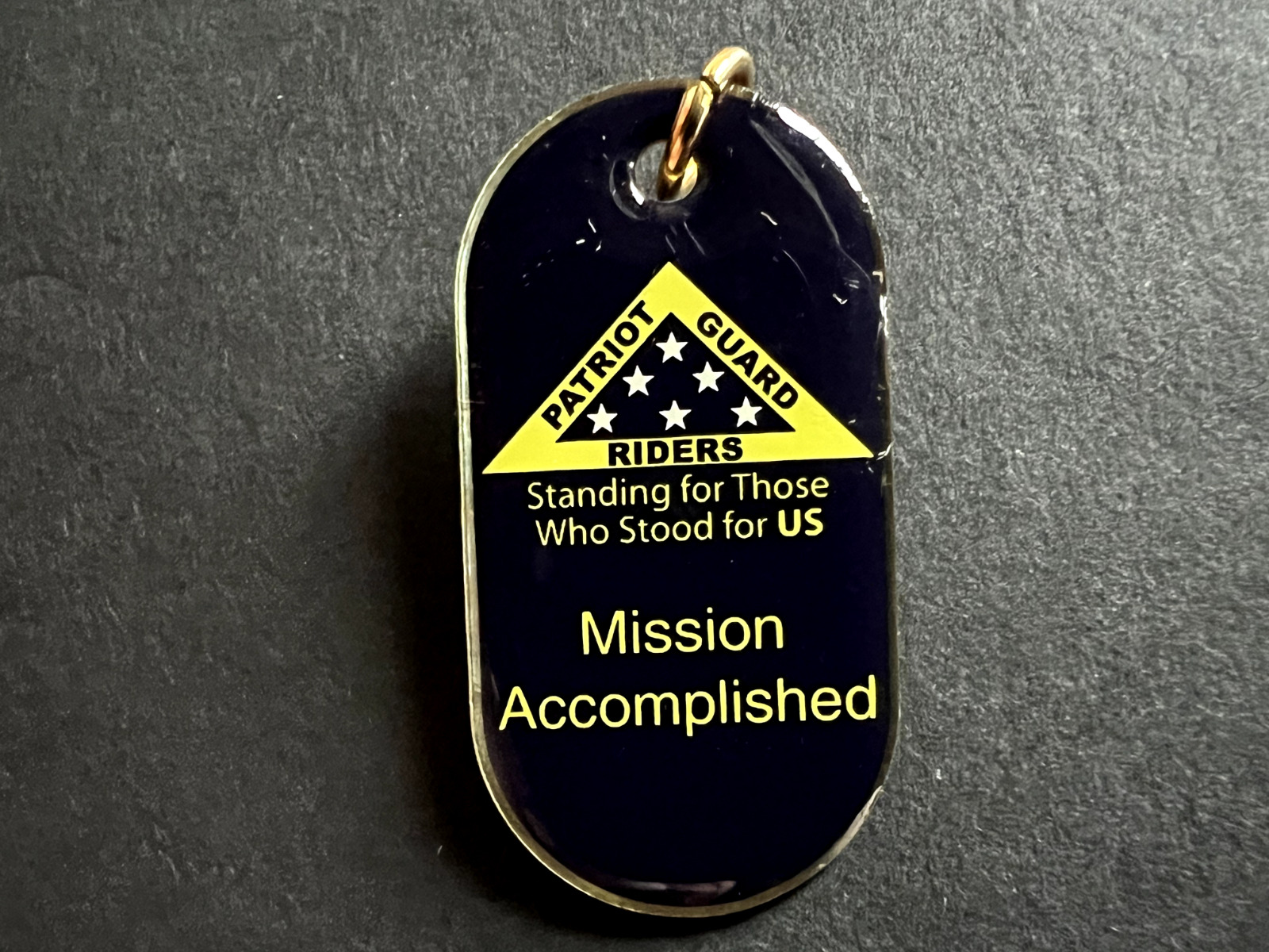 Patriot Guard Rider Mission Accomplished Stand for US Motorcycle Jacket Vest Pin