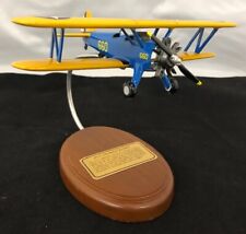GREAT COND US Army PT-17 Stearman Kaydet Display Model Plane With Wood Stand picture