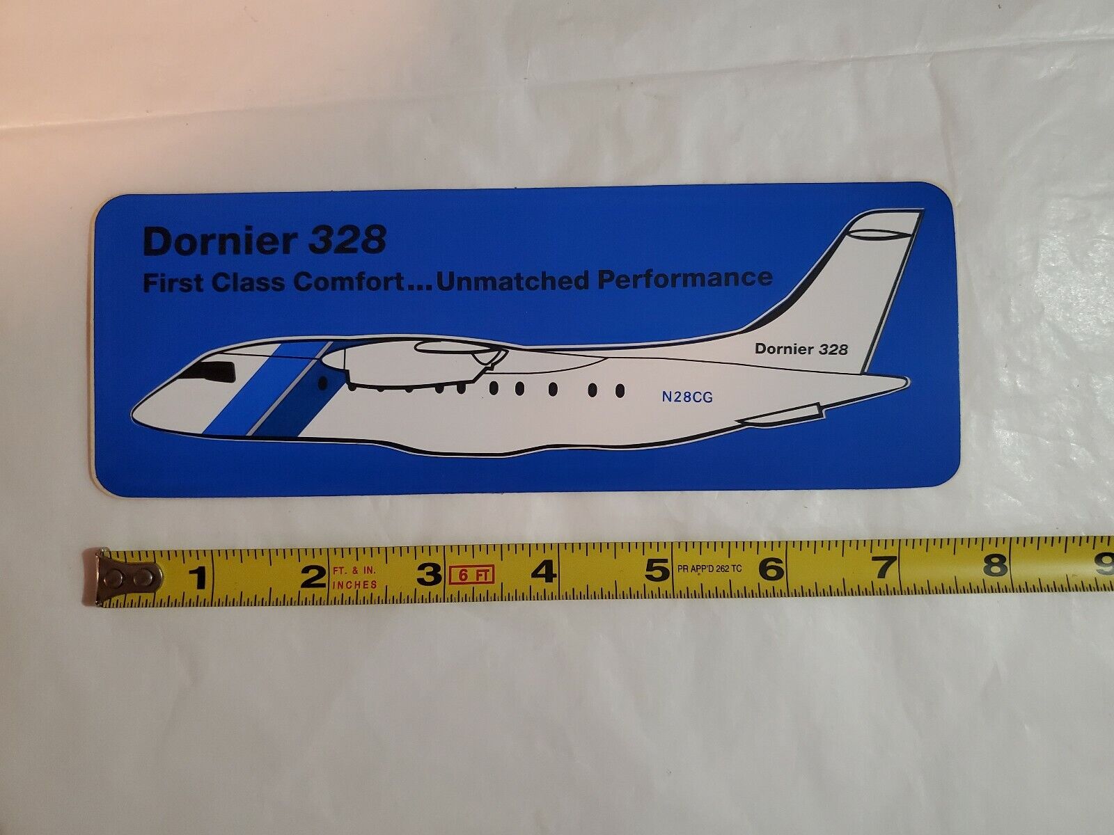 Dornier 328 -  Sticker - First Class Comfort...Unmatched Performance N28CG