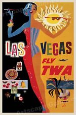 Visit Las Vegas - Vintage Style Travel Poster - 16x24 picture