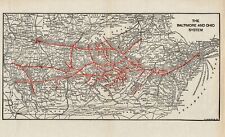 1926 Antique Baltimore and Ohio Railroad Map Vintage B&O Railroad Map 9728 picture