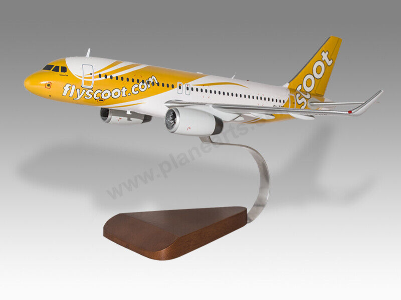 Airbus A320 Scoot Airlines Solid Mahogany Wood Handcrafted Display Model