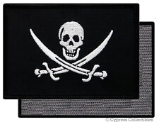 PIRATE FLAG PATCH JOLLY ROGER Skull Swords Calico Jack w/ VELCRO® Brand Fastener picture