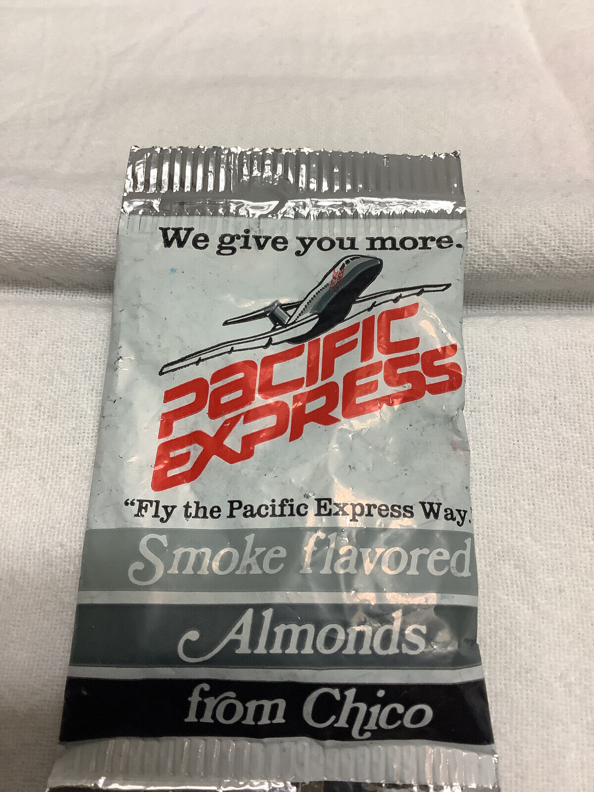 Vintage Pacific Express Airlines Package of Almonds unopened