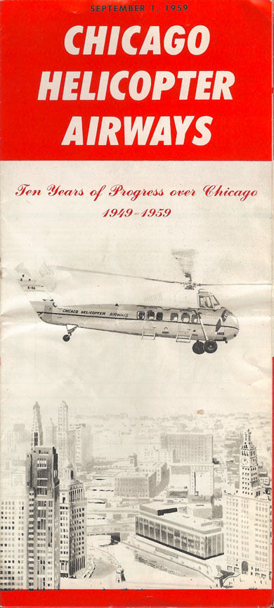 Chicago Helicopter Airways system timetable 9/1/59 [5076] Buy 4+ save 25%