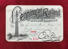 Bennington and Rutland Railway 1900 Annual Pass - Nice Vignette picture