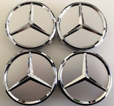 4x Mercedes Grey Alloy Wheel Centre Hub Caps 75mm A B C E S M Class ML CLK SLR picture