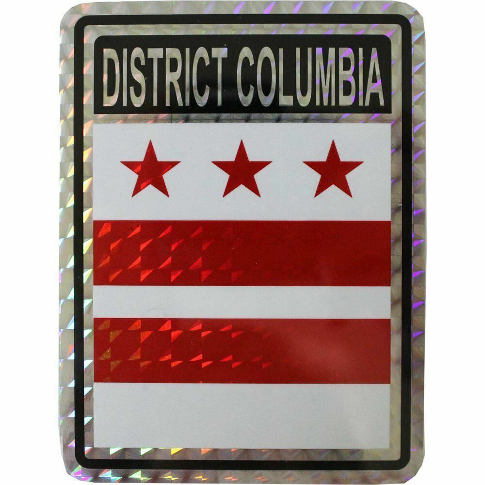 Washington D.C. District of Columbia Reflective Decal Bumper Sticker 3.875