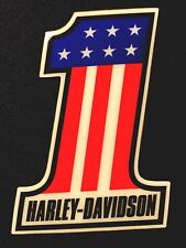 HARLEY DAVIDSON STICKER “AMERICAN FLAG” 3“ X 2 1/8” VERY DURABLE STICKER THICK picture