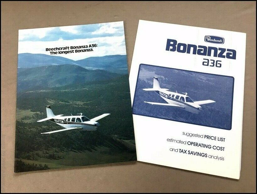 1974 Beechcraft Bonanza A36 Airplane Aircraft Vintage Brochure Catalog Set