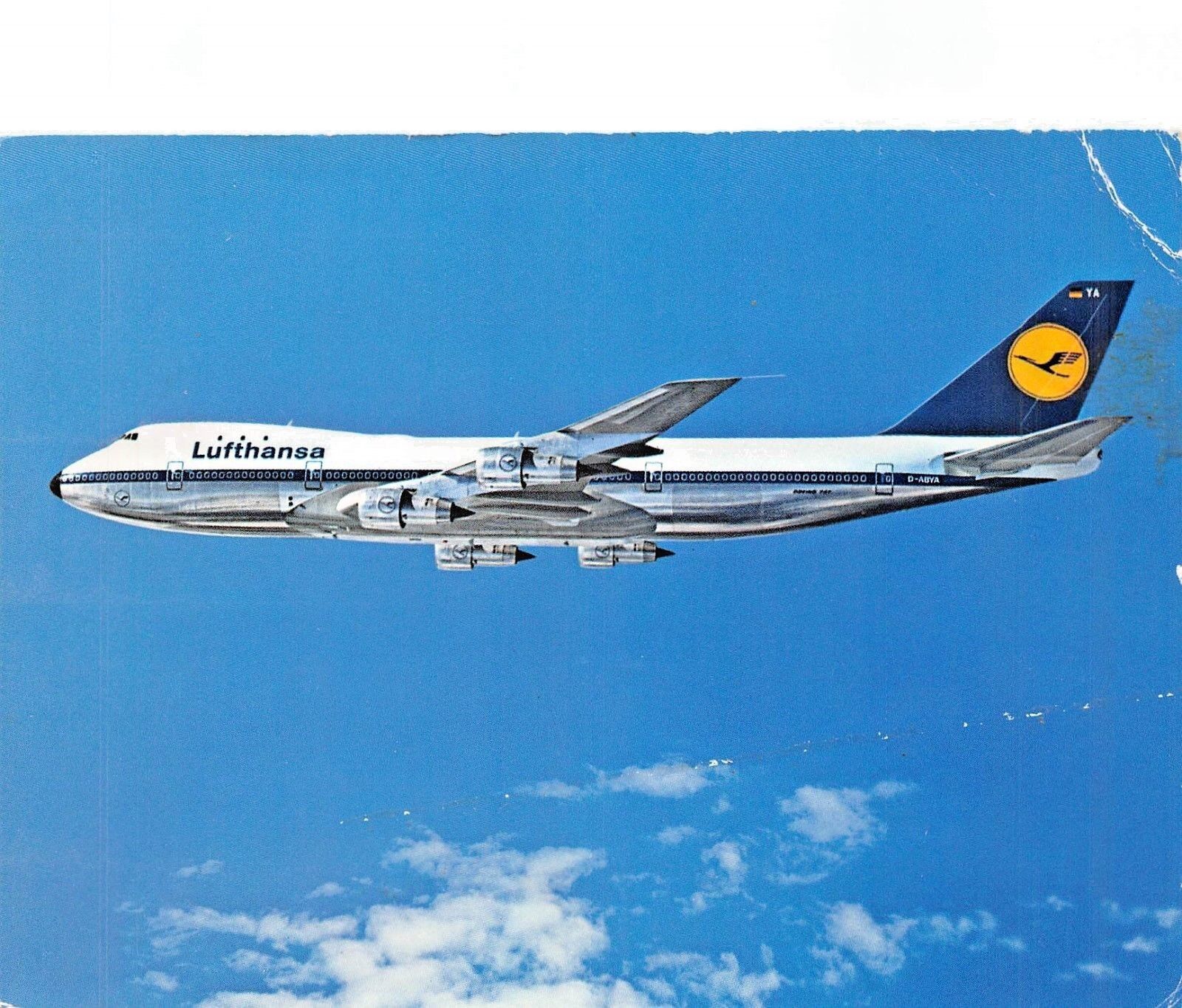 LUFTHANSA BOEING JET 747 D-ABYA  Airplane Postcard
