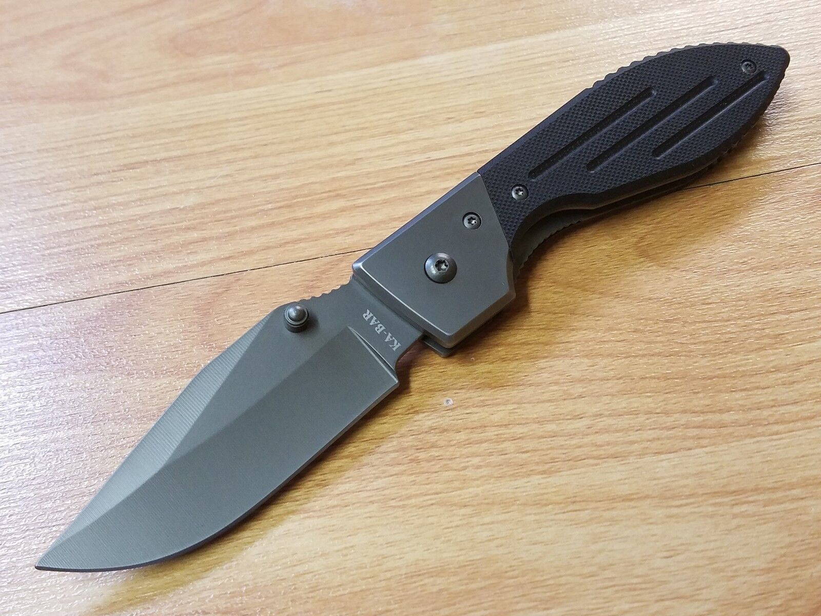 Ka-Bar Warthog Folding Black Pocket Knife Survival G10 Handle Standard Edge 3072