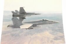 F/A-18 HORNET JET AIRCRAFT PAIR in FLIGHT 2-SIDED POSTER 8-1/2' x 11