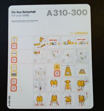 Lufthansa Airbus A310-300 Safety Card (Jan 1999) picture