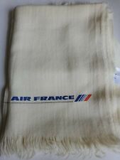 VTG Air France Airline- Pure  Wool Mint Condition Cream Logo In Flight Blanket picture