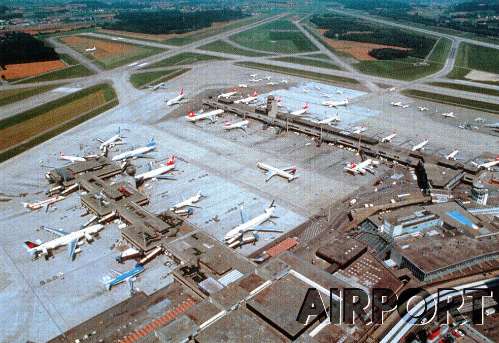 ZURICH  SWITZERLAND  AIRPORT K.L.M. & SWISSAIR AIRLINES  /  AIRCRAFT / AIRPLANE 