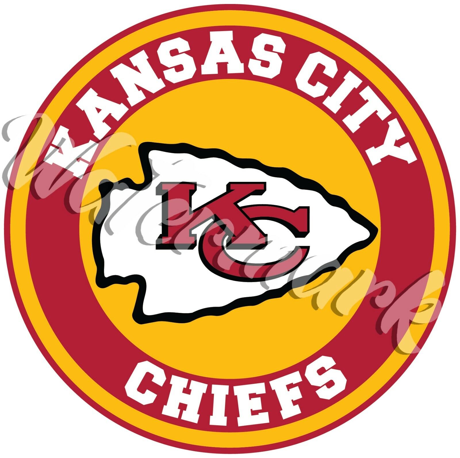 Kansas City Chiefs Circle Logo Sticker / Vinyl Decal 10 sizes