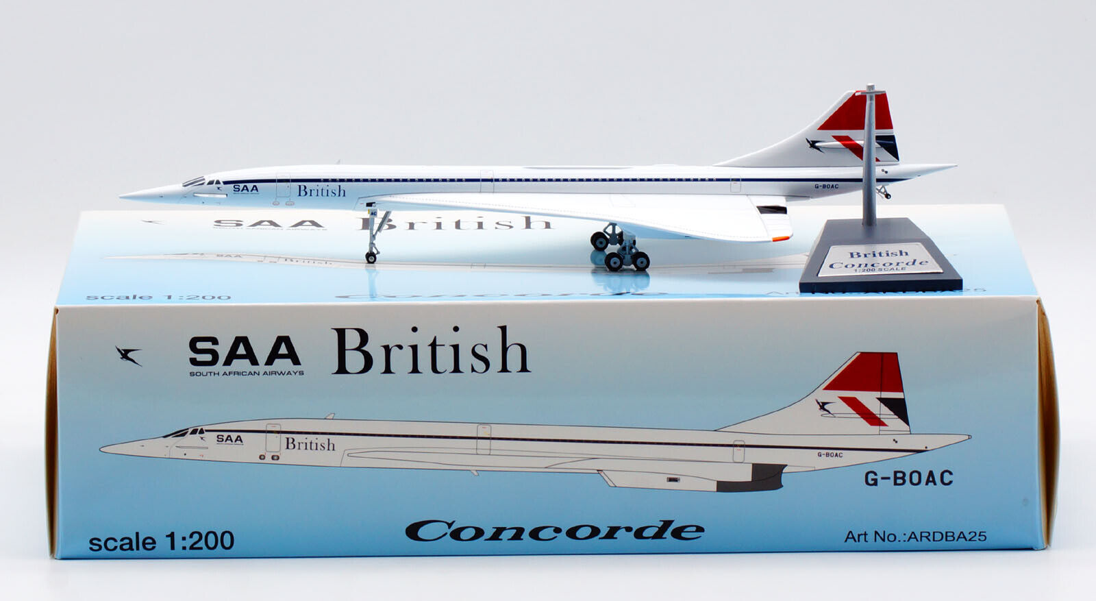 ARD 1:200 ARDBA25 British Airways Concorde Diecast Aircraft Jet Model G-BOAC