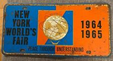 1964-65 NEW YORK WORLD'S FAIR PEACE THROUGH UNDERSTANDING BOOSTER License Plate picture