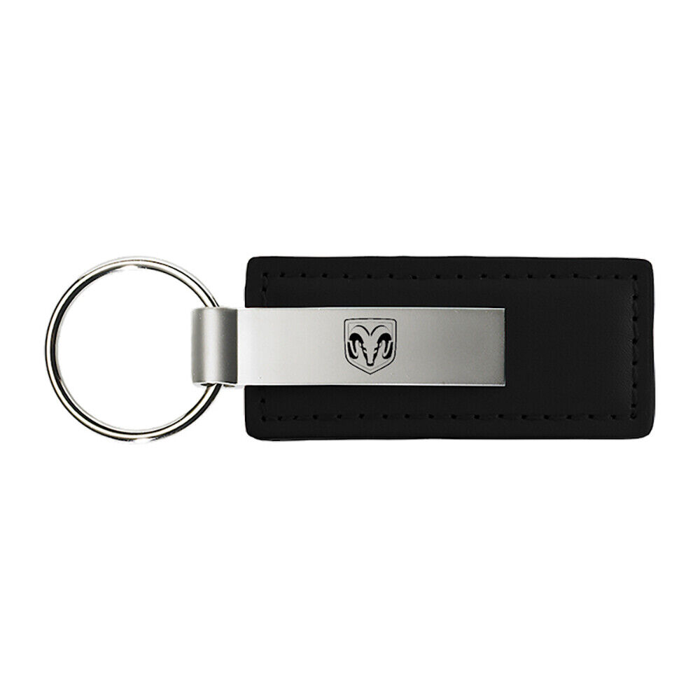 Dodge Ram Head Logo Keychain & Key Ring – Premium Black Leather Key Chain