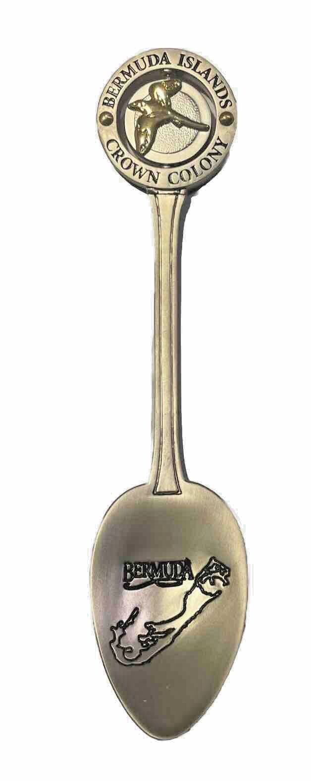 Bermuda Islands Crown Colony Souvenir Spoon Vintage Spinning Center Unmarked 5\