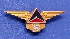 VINTAGE DELTA AIRLINES WINGS BADGE SERVICE PIN 10K GOLD LAPEL PIN TIE TAC  picture