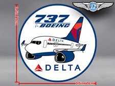 DELTA AIR LINES ROUND PUDGY BOEING B737 B 737 DECAL / STICKER picture